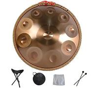 Handpan armonico Drum Hand Pan 9 10 12 14 Strumento a percussione professionale Handpan in acciaio con borsa da viaggio Decorazione in corda per la meditazione Yoga Zen,Gold,10Notes