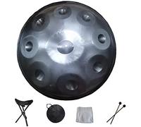 Handpan armonico Drum Hand Pan 9 10 12 14 Strumento a percussione professionale Handpan in acciaio con borsa da viaggio Decorazione in corda per la meditazione Yoga Zen, Argento, 12Note