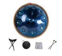 Handpan Da 22 Pollici In Re Minore 9 Note Tamburo A Mano In Acciaio Strumento A Tamburo Per Handpan Tamburo A Mano Blu Da 10 Note Per La Guarigione Della Meditazione, La Musicoterapia, Lo Yoga