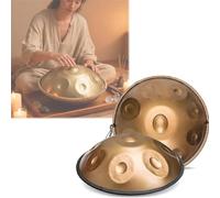 Handpan Drum 432Hz Re Minore, 9/10/12 Note 56cm Tamburo A Mano Per Adulti In Acciaio Sound Healing Strumento Musicale, Con Borsa Morbida, Mazze Per, Tripode, Panno Antipolvere(Nero,10)