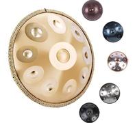 Handpan Drum, 440Hz Strumento Steel Tamburo Con Borsa Morbida, 56cm 9/10/12 Note Strumento A Percussione Per La Guarigione Sonora(Gray,9)