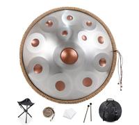 Handpan Drum 9/10/12 Note Tamburo for handpan da 22 pollici 432HZ/440HZ Re minore for guarigione del suono, meditazione personale, yoga, con borsa morbida, mazze, supporto for tamburo for handpan, pan
