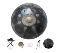 Handpan Drum 9/10/12 Note Tamburo for handpan da 22 pollici 432HZ/440HZ Re minore for guarigione del suono, meditazione personale, yoga, con borsa morbida, mazze, supporto for tamburo for handpan, pan