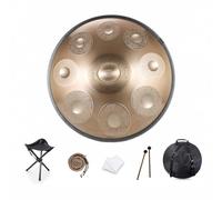 Handpan Drum 9/10/12 Note Tamburo for handpan da 22 pollici 432HZ/440HZ Re minore for guarigione del suono, meditazione personale, yoga, con borsa morbida, mazze, supporto for tamburo for handpan, pan