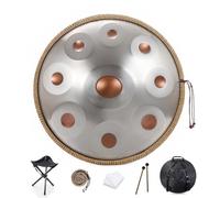 Handpan Drum 9/10/12 Note Tamburo for handpan da 22 pollici 432HZ/440HZ Re minore for guarigione del suono, meditazione personale, yoga, con borsa morbida, mazze, supporto for tamburo for handpan, pan