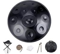 Handpan Drum 9/10/12 Note Tamburo for handpan da 22 pollici 432HZ/440HZ Re minore for guarigione del suono, meditazione personale, yoga, con borsa morbida, mazze, supporto for tamburo for handpan, pan