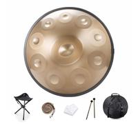 Handpan Drum 9/10/12 Note Tamburo for handpan da 22 pollici 432HZ/440HZ Re minore for guarigione del suono, meditazione personale, yoga, con borsa morbida, mazze, supporto for tamburo for handpan, pan