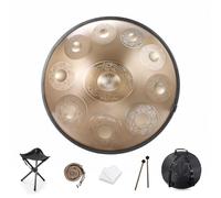 Handpan Drum 9/10/12 Note Tamburo for handpan da 22 pollici 432HZ/440HZ Re minore for guarigione del suono, meditazione personale, yoga, con borsa morbida, mazze, supporto for tamburo for handpan, pan