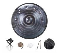 Handpan Drum 9/10/12 Note Tamburo for handpan da 22 pollici 432HZ/440HZ Re minore for guarigione del suono, meditazione personale, yoga, con borsa morbida, mazze, supporto for tamburo for handpan, pan