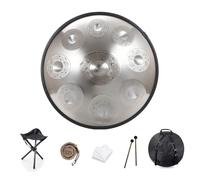 Handpan Drum 9/10/12 Note Tamburo for handpan da 22 pollici 432HZ/440HZ Re minore for guarigione del suono, meditazione personale, yoga, con borsa morbida, mazze, supporto for tamburo for handpan, pan