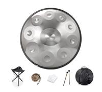 Handpan Drum 9/10/12 Note Tamburo for handpan da 22 pollici 432HZ/440HZ Re minore for guarigione del suono, meditazione personale, yoga, con borsa morbida, mazze, supporto for tamburo for handpan, pan