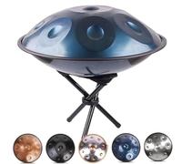 Handpan Drum A 432Hz/440Hz, 9/10/12 Note, Strumento A Percussione Con Linguetta In Acciaio Per Principianti E Professionisti, Set Di Handpan Da 22 Pollici In Re Minore(C,432HZ/9Note)