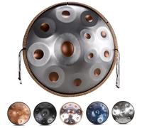 Handpan Drum A 432Hz/440Hz, 9/10/12 Note, Strumento A Percussione Con Linguetta In Acciaio Per Principianti E Professionisti, Set Di Handpan Da 22 Pollici In Re Minore(A,432HZ/12Note)