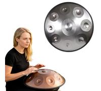 Handpan Drum D Minor in Acciaio con 9 10 12 Note Accordato 432Hz 440Hz per Meditazione e Musica Handpan per Yoga Adulti Principianti Relax e Terapia del Suono(Silver,440HZ/9 Note)