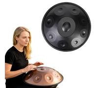 Handpan Drum D Minor in Acciaio con 9 10 12 Note Accordato 432Hz 440Hz per Meditazione e Musica Handpan per Yoga Adulti Principianti Relax e Terapia del Suono(Nero,440HZ/10 Note)