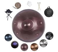 Handpan Drum Da 22 Pollici, 9/10/12 Note Strumento A Tamburo Handpan Con Supporto, Borsa Per Il Trasporto E Bacchette, Strumento A Percussione In Acciaio Accordato A Mano(C,432HZ/12Note)