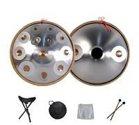 Handpan Drum In D Minor 9 10 12 14 Notes Tambor de lengüeta de acero de 22 pulgadas con bolsa de mano suave, instrumento de percusión profesional Hand Pan para curación de s