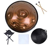 Handpan Drum In D Minor 9 10 12 14 Notes Tambor de lengüeta de acero de 22 pulgadas con bolsa de mano suave, instrumento de percusión profesional Hand Pan para curación de s