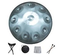Handpan Drum In D Minor 9 10 12 14 Notes Tambor de lengüeta de acero de 22 pulgadas con bolsa de mano suave, instrumento de percusión profesional Hand Pan para curación de s