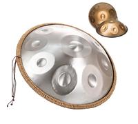 Handpan Drum Instrument 22 Pollici In Re Minore, Tamburo In Acciaio Per Adulti, Strumento A Percussione Per Tamburo In Acciaio Handpan Per Educazione Musicale/concerto/yoga Curativo Della Mente(Silver