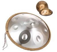 Handpan Drum Instrument 22 Pollici In Re Minore, Tamburo In Acciaio Per Adulti, Strumento A Percussione Per Tamburo In Acciaio Handpan Per Educazione Musicale/concerto/yoga Curativo Della Mente(Silver