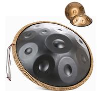 Handpan Drum Instrument 22 Pollici In Re Minore, Tamburo In Acciaio Per Adulti, Strumento A Percussione Per Tamburo In Acciaio Handpan Per Educazione Musicale/concerto/yoga Curativo Della Mente(Black,