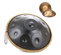 Handpan Drum Instrument 22 Pollici In Re Minore, Tamburo In Acciaio Per Adulti, Strumento A Percussione Per Tamburo In Acciaio Handpan Per Educazione Musicale/concerto/yoga Curativo Della Mente(Black,