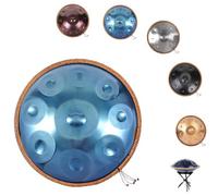 Handpan Drum - Note 9/10/12 In Re Curdo Minore Strumento A Percussione Professionale Handpan In Acciaio, Set Di Batteria Handpan A 432/440 Hz, Per Bambini E Adulti(Blue,432HZ/9Note)