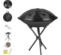Handpan Drum - Note 9/10/12 In Re Curdo Minore Strumento A Percussione Professionale Handpan In Acciaio, Set Di Batteria Handpan A 432/440 Hz, Per Bambini E Adulti(Black,440HZ/9Note)