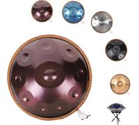 Handpan Drum - Note 9/10/12 In Re Curdo Minore Strumento A Percussione Professionale Handpan In Acciaio, Set Di Batteria Handpan A 432/440 Hz, Per Bambini E Adulti(Purple,440HZ/9Note)