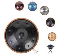 Handpan Drum - Note 9/10/12 In Re Curdo Minore Strumento A Percussione Professionale Handpan In Acciaio, Set Di Batteria Handpan A 432/440 Hz, Per Bambini E Adulti(Black,432HZ/10Note)