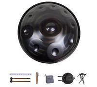 Handpan Drum - Set Di Tamburi A Mano for Strumenti Musicali A Percussione, 9/10/12 Suoni, Tamburo Handpan In Re Minore, Strumento Handpan In Acciaio Di Alta Qualità for Adulti(B,9 notes (440Hz))