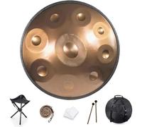 Handpan Drum Strumenti a percussione for tamburo handpan, tamburo handpan in re minore 440Hz 9/10/12 tamburo handpan for armonia professionale a tre toni, adatto for musicoterapia, meditazione, yoga (