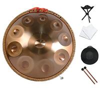 Handpan Drum - Strumento a percussione con 10 note, per yoga, meditazione e educazione zen, include borsa per il trasporto, mazzuole, supporto e panno per la pulizia