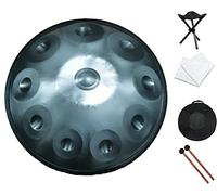Handpan Drum - Strumento a percussione con 10 note, per yoga, meditazione, educazione zen, include borsa per il trasporto, mazzuole, supporto, panno per la pulizia