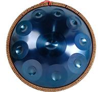 Handpan Drum Tambor de percusión de Acero de 22 Pulgadas con Bolsa de Mano Suave, mazo de handpan, Soporte de handpan, paño sin Polvo para niños y Adultos,Blue-9notes