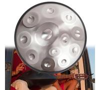 Handpan Drum - Tamburo A Lingua In Acciaio In Re Minore, Strumento A Tamburo Handpan Da 22 Pollici, 9/10/12 Note Strumento A Percussione Professionale Handpan In Acciaio(Silver-12Notes,432Hz)