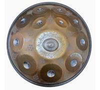 Handpan Drum, Tamburo A Lingua In Acciaio, Tamburo A Mano Mandala Da 22 Pollici Con Borsa Da Viaggio, 432 Hz/440 Hz, Strumento A Percussione In Acciaio Re Minore(Gold and silver,12 notes)
