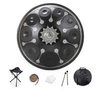 Handpan Drum, Tamburo A Percussione In Acciaio 432HZ/440HZ 9/10/12 Note Tamburo Handpan Da 22 Pollici In Re Minore Per Meditazione Yoga Suono Guarigione(10 Notes(432HZ))