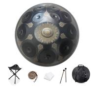 Handpan Drum, Tamburo A Percussione In Acciaio 432HZ/440HZ 9/10/12 Note Tamburo Handpan Da 22 Pollici In Re Minore Per Meditazione Yoga Suono Guarigione(12 Notes(440HZ))