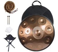 Handpan Drum Tamburo D'Acciaio 432 Hz / 440 Hz 56cm 9/10/12 Note Hand Pan In D Minor Con Borsa Morbida Per Mano, Supporto, Per Sonoterapia, Meditazione, Yoga(Color:Gold,Size:12 Notes(432HZ))