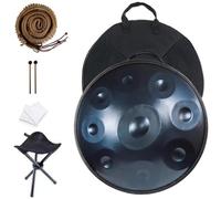 Handpan Drum Tamburo D'Acciaio 432 Hz / 440 Hz 56cm 9/10/12 Note Hand Pan In D Minor Con Borsa Morbida Per Mano, Supporto, Per Sonoterapia, Meditazione, Yoga(Color:Blue,Size:9 Notes(440HZ))