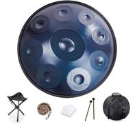 Handpan Drum Tamburo Handpan 9/10/12 Strumento a percussione a tre toni Armonia professionale Tamburo Handpan Re minore 440HZ Musicoterapia Meditazione personale Tamburo Handpan Yoga (Blu) (Size : 9