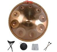 Handpan Drum, Tamburo Per Handpan，tamburo Curdo In Re Minore, Tamburo Handpan Strumento A Percussione Tamburo Handpan In Acciaio 432 Hz, Con Borsetta, 2 Bacchette E Supporto Per Tamburo Manuale(C,9Not