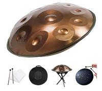 Handpan Drum, Tamburo Per Handpan，tamburo Curdo In Re Minore, Tamburo Handpan Strumento A Percussione Tamburo Handpan In Acciaio 432 Hz, Con Borsetta, 2 Bacchette E Supporto Per Tamburo Manuale(9Notes