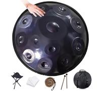Handpan Drum, Tamburo Per Handpan，tamburo Curdo In Re Minore, Tamburo Handpan Strumento A Percussione Tamburo Handpan In Acciaio 432 Hz, Con Borsetta, 2 Bacchette E Supporto Per Tamburo Manuale(B,10No
