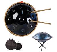 Handpan Drum, Tamburo Per Handpan，tamburo Curdo In Re Minore, Tamburo Handpan Strumento A Percussione Tamburo Handpan In Acciaio 432 Hz, Con Borsetta, 2 Bacchette E Supporto Per Tamburo Manuale(S4,12N
