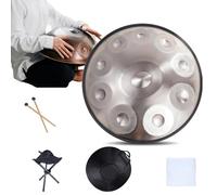 Handpan Drum, Tamburo Per Handpan,tamburo Curdo In Re Minore, Tamburo Handpan Strumento A Percussione Tamburo Handpan In Acciaio 432 Hz, Con Borsetta, 2 Bacchette E Supporto Per Tamburo Manuale(D,12No