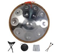 Handpan Drum, Tamburo Per Handpan，tamburo Curdo In Re Minore, Tamburo Handpan Strumento A Percussione Tamburo Handpan In Acciaio 432 Hz, Con Borsetta, 2 Bacchette E Supporto Per Tamburo Manuale(D,9Not