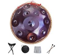 Handpan Drum, Tamburo Per Handpan，tamburo Curdo In Re Minore, Tamburo Handpan Strumento A Percussione Tamburo Handpan In Acciaio 432 Hz, Con Borsetta, 2 Bacchette E Supporto Per Tamburo Manuale(Purple
